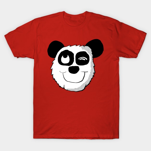 Winking Panda Bear Head T-Shirt by Eric03091978